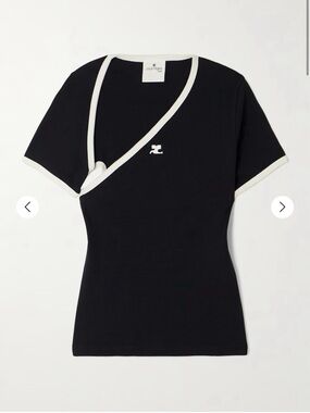 Black Short-Sleeve Wrap Trim Top